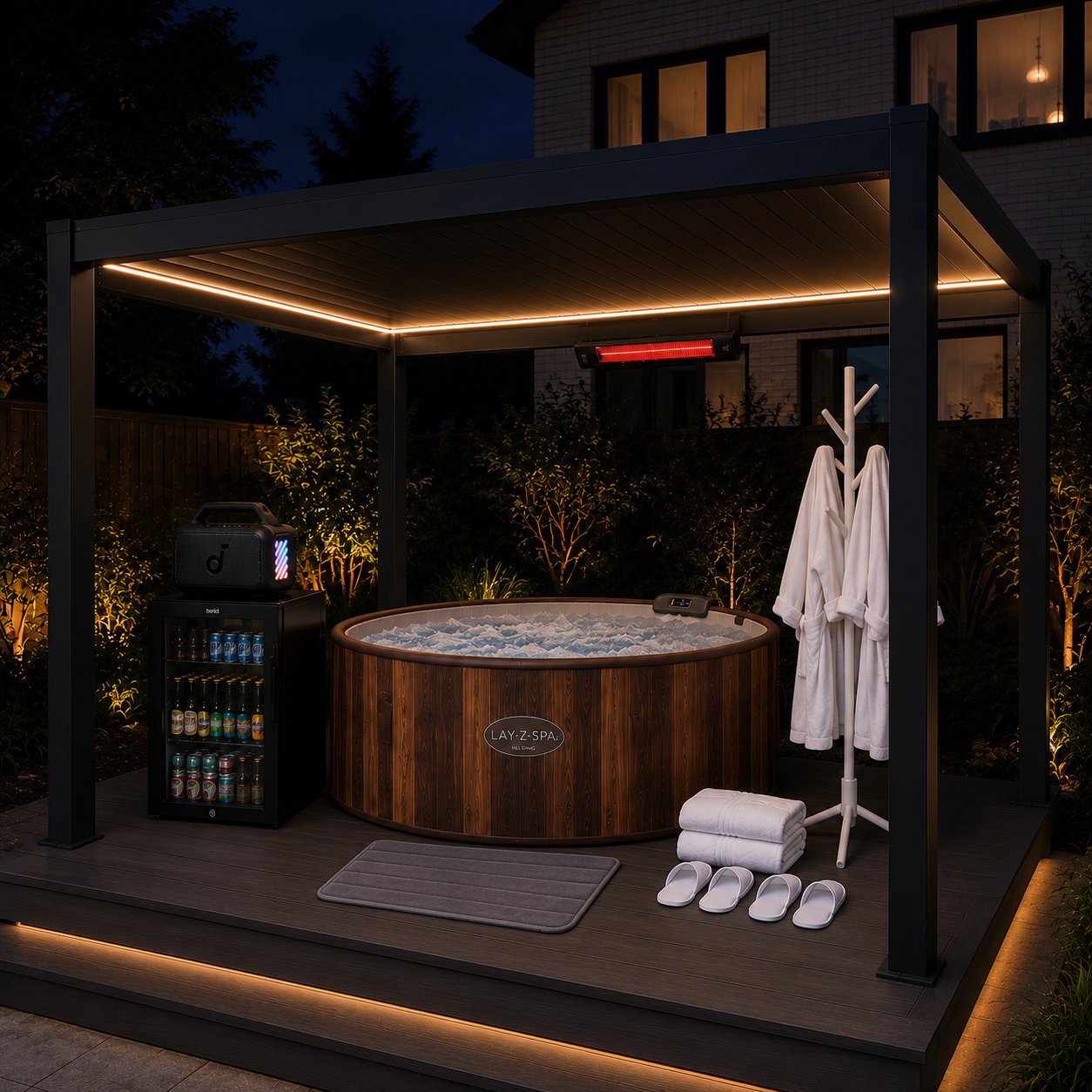 Hot Tub Privacy Spa Bundle – Lifestyle (4×3m)