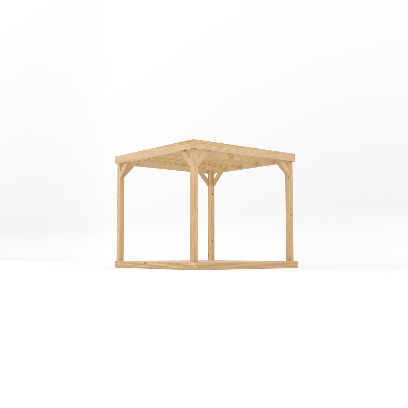 Freestanding Box Pergola with Decking - Light Green - 2.4m Width x 2.4m Length - image 2