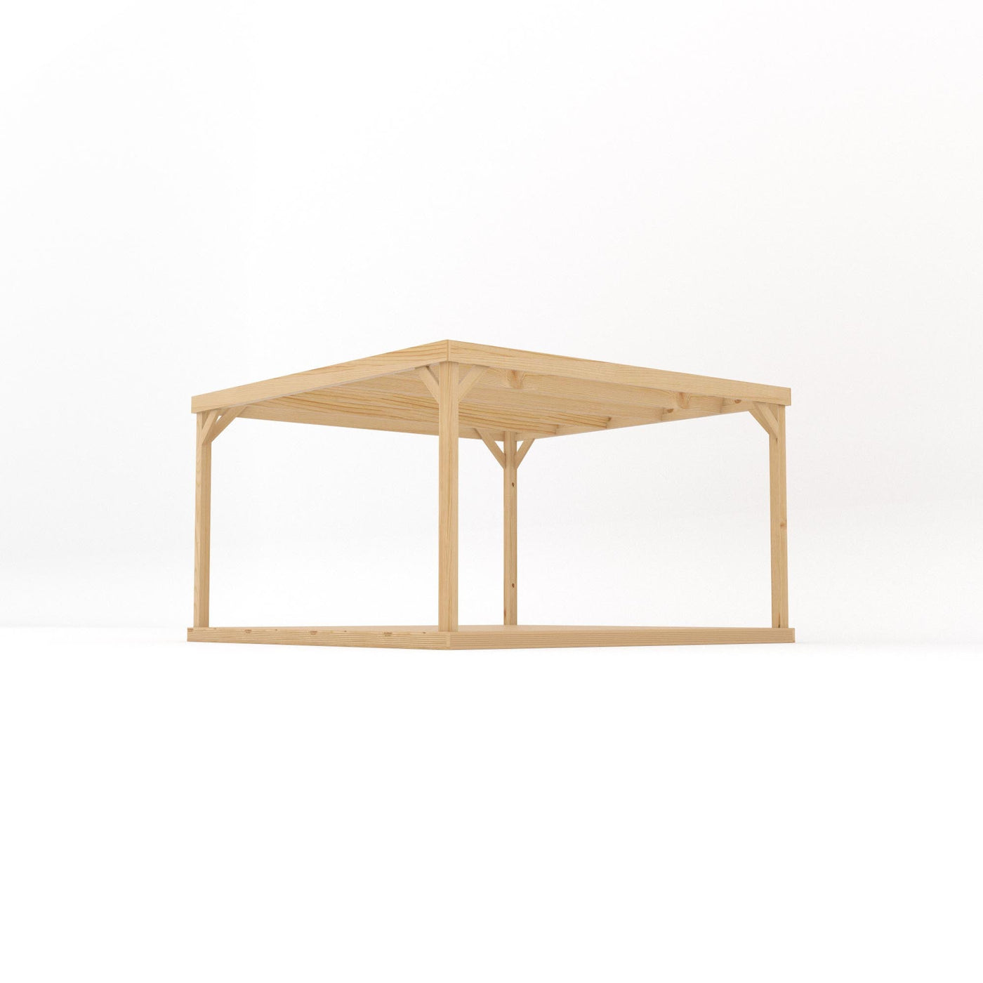 Freestanding Box Pergola with Decking - Light Green - 3.6m Width x 3.6m Length - image 2