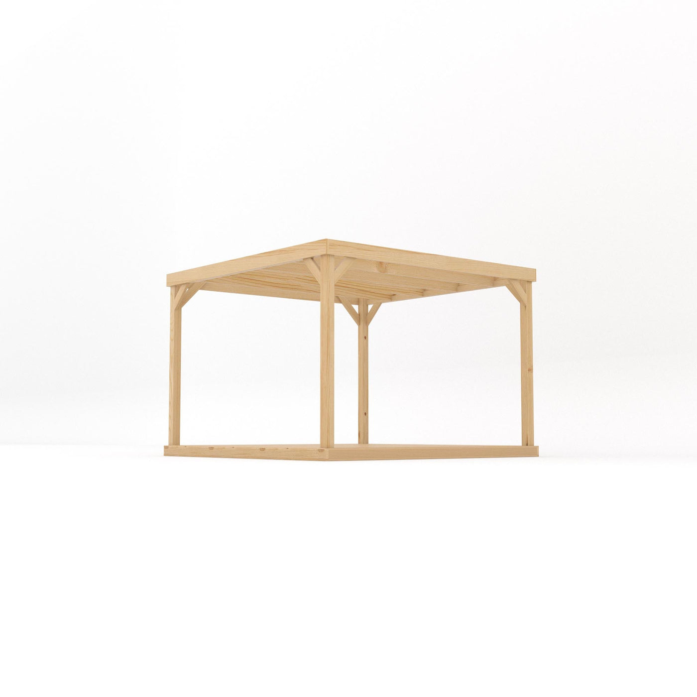 Freestanding Box Pergola with Decking - Light Green - 3m Width x 3m Length - image 2