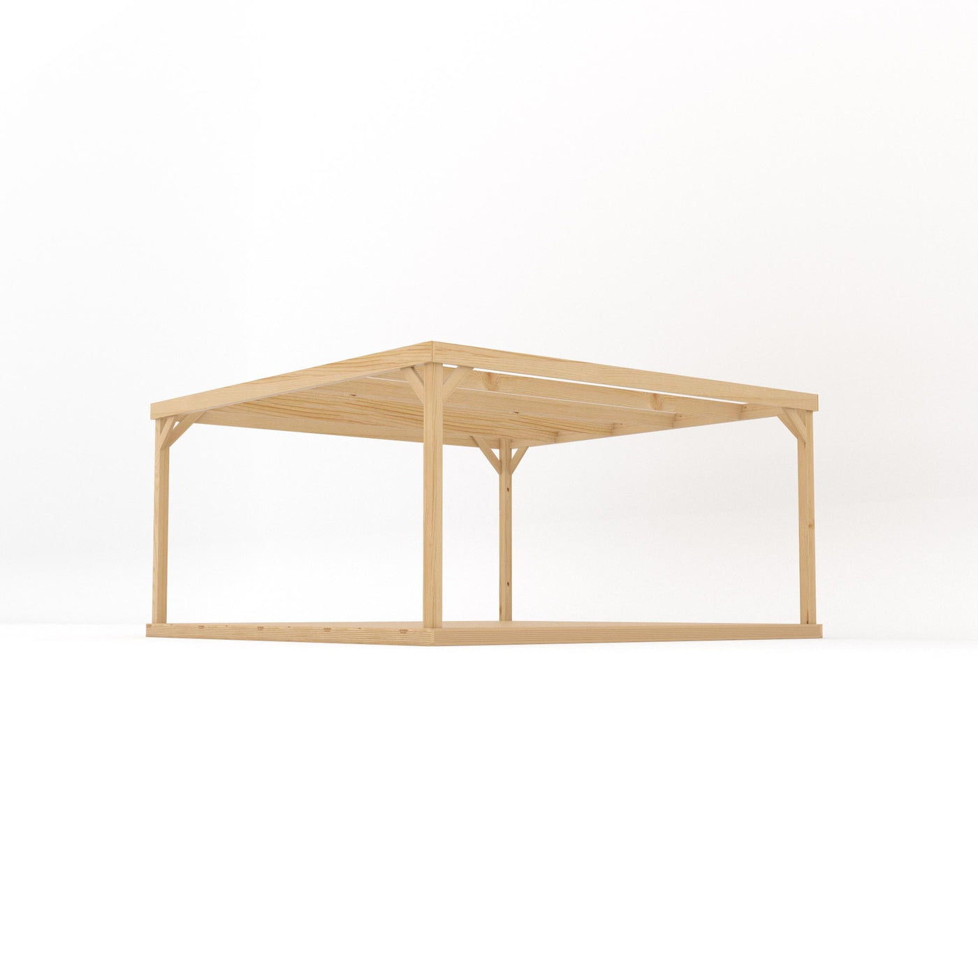 Freestanding Box Pergola with Decking - Light Green - 4.2m Width x 4.2m Length - image 2
