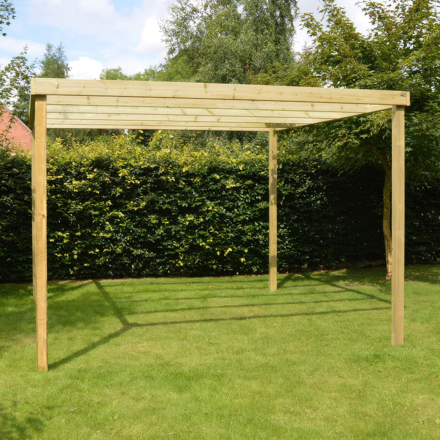 Freestanding Box Pergola - Light Green - 4.2m Width x 5.4m Length - image 4