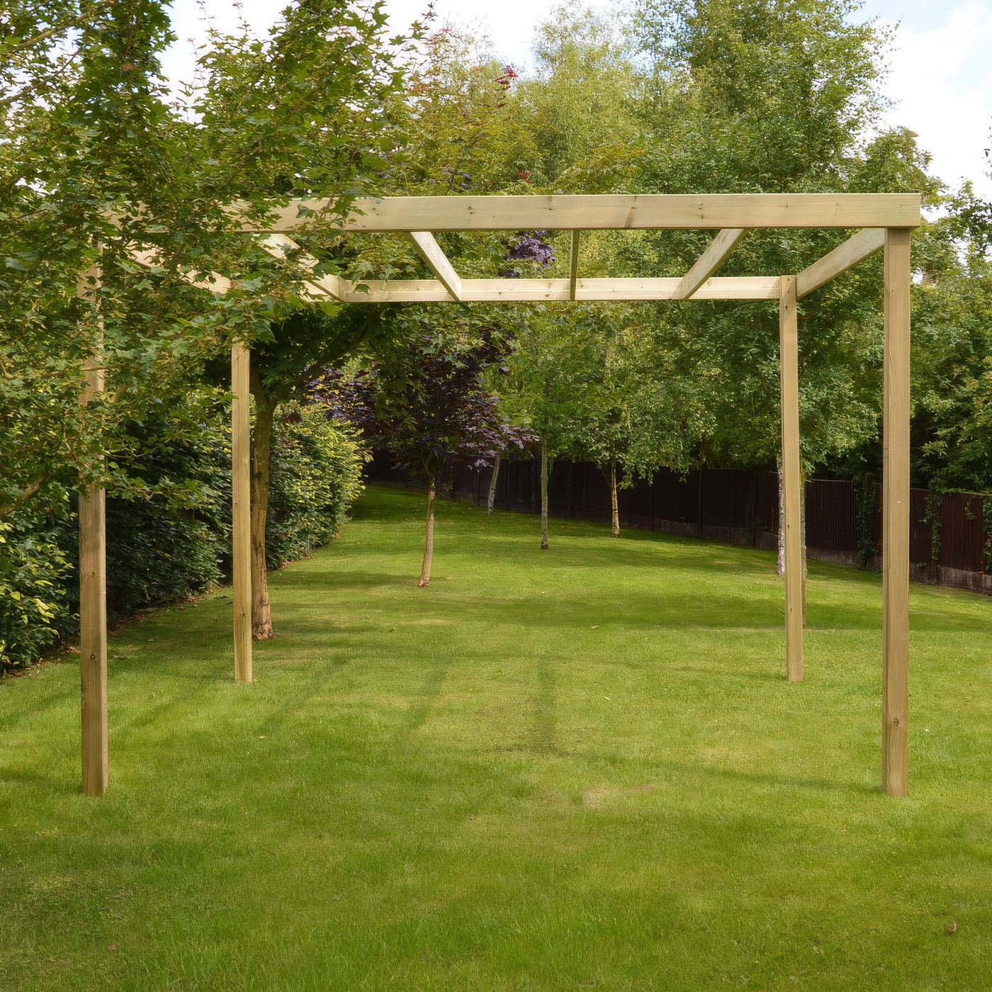 Freestanding Box Pergola - Light Green - 1.8m Width x 6m Length - image 1