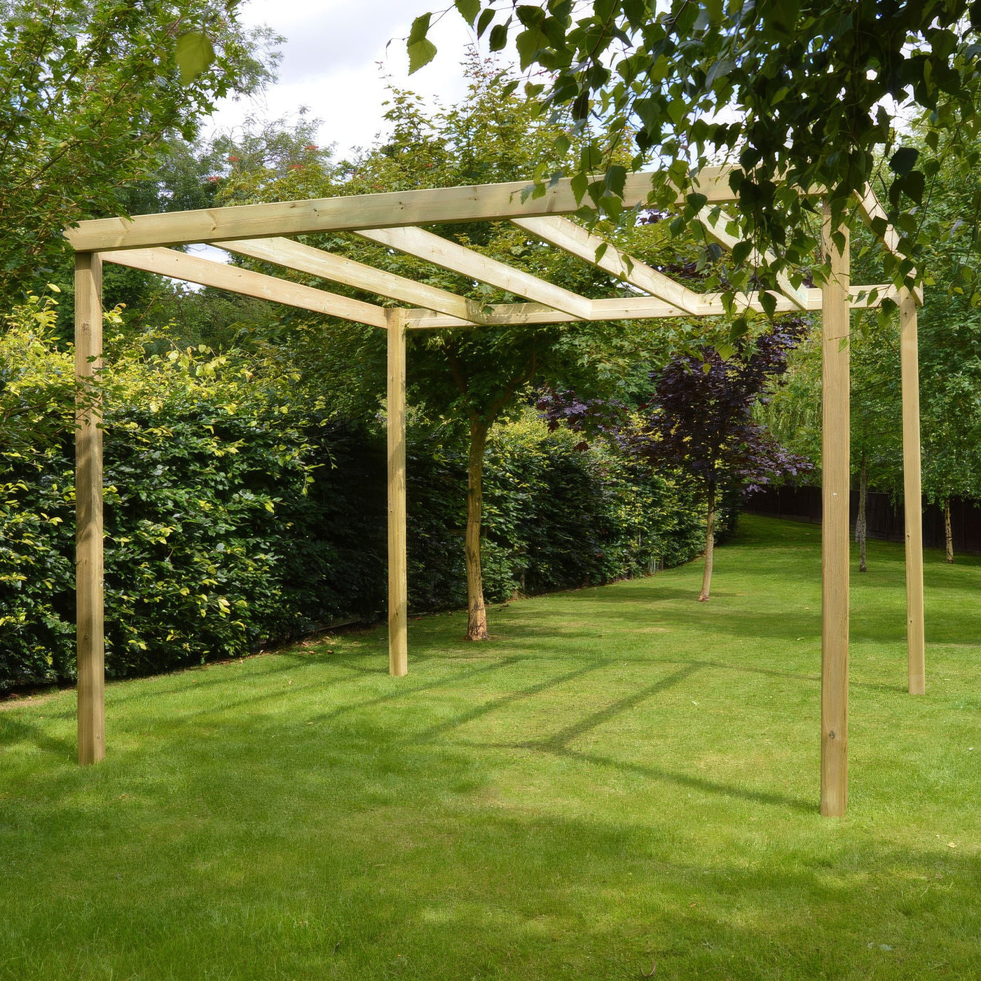 Freestanding Box Pergola - Light Green - 1.8m Width x 7.2m Length - image 3