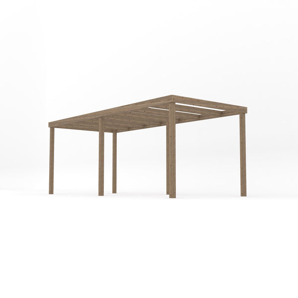 Freestanding Box Pergola - Rustic Brown - 1.8m Width x 5.4m Length