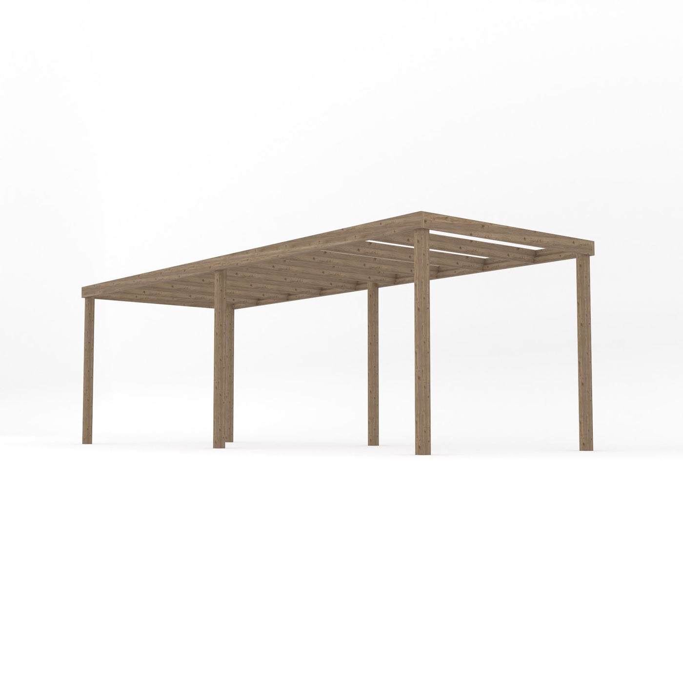 Freestanding Box Pergola - Rustic Brown - 2.4m Width x 6.6m Length - image 2