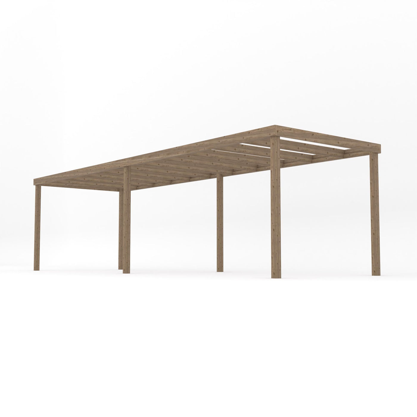 Freestanding Box Pergola - Rustic Brown - 4.8m Width x 7.8m Length - image 2