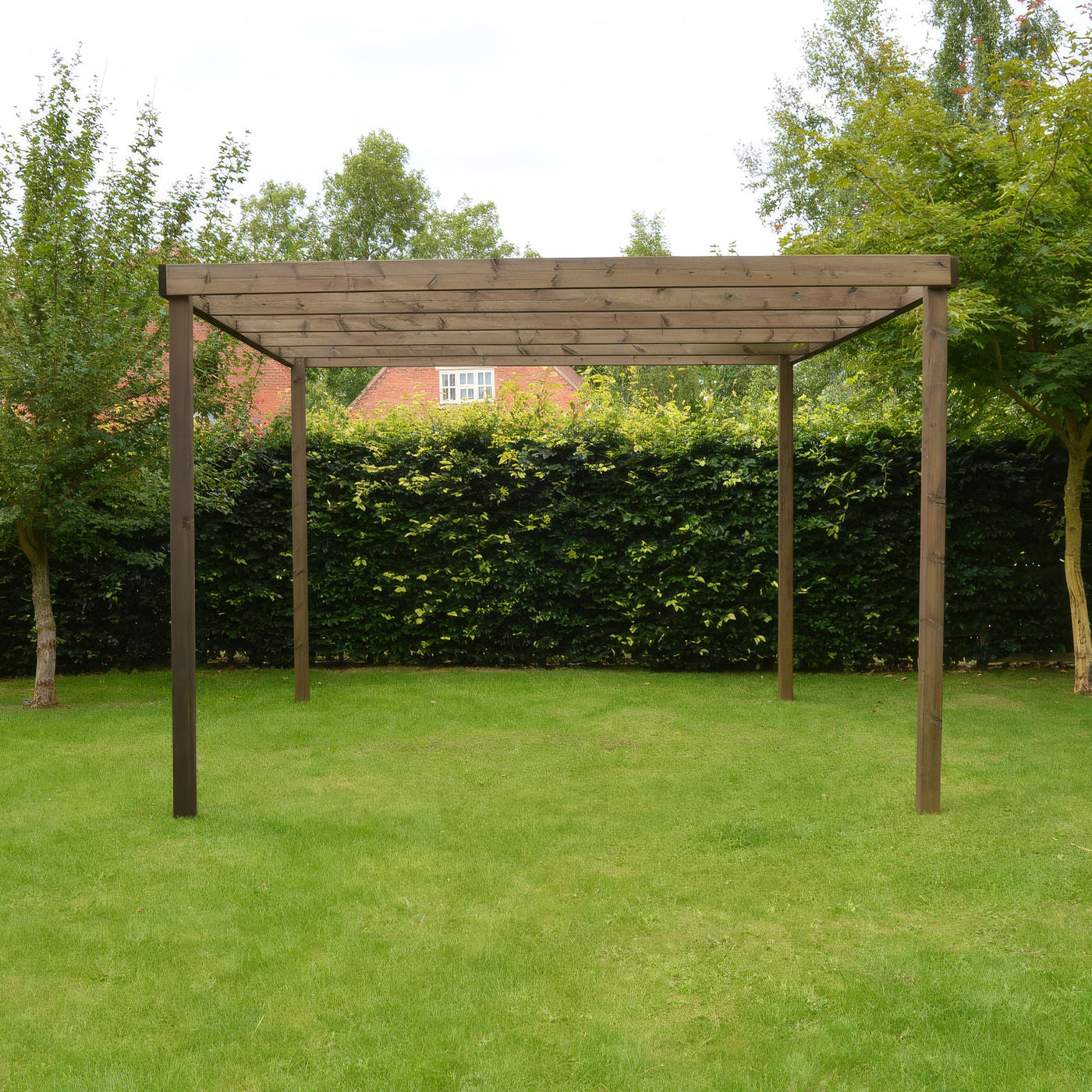 Freestanding Box Pergola - Rustic Brown - 4.2m Width x 6m Length - image 6