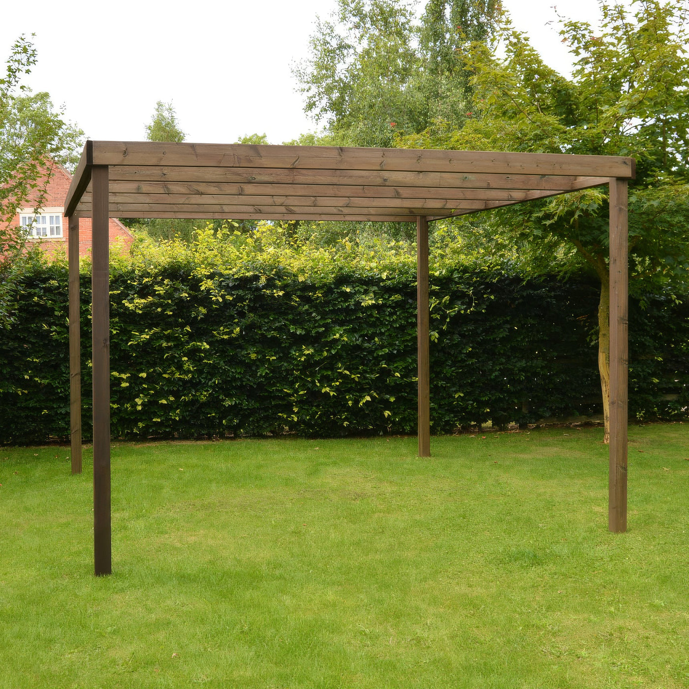 Freestanding Box Pergola - Rustic Brown - 4.2m Width x 7.8m Length - image 3