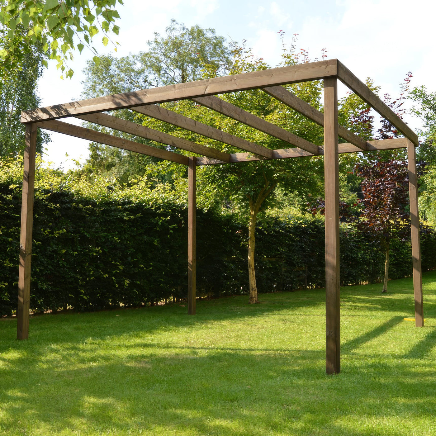 Freestanding Box Pergola - Rustic Brown - 4.2m Width x 7.2m Length - image 7