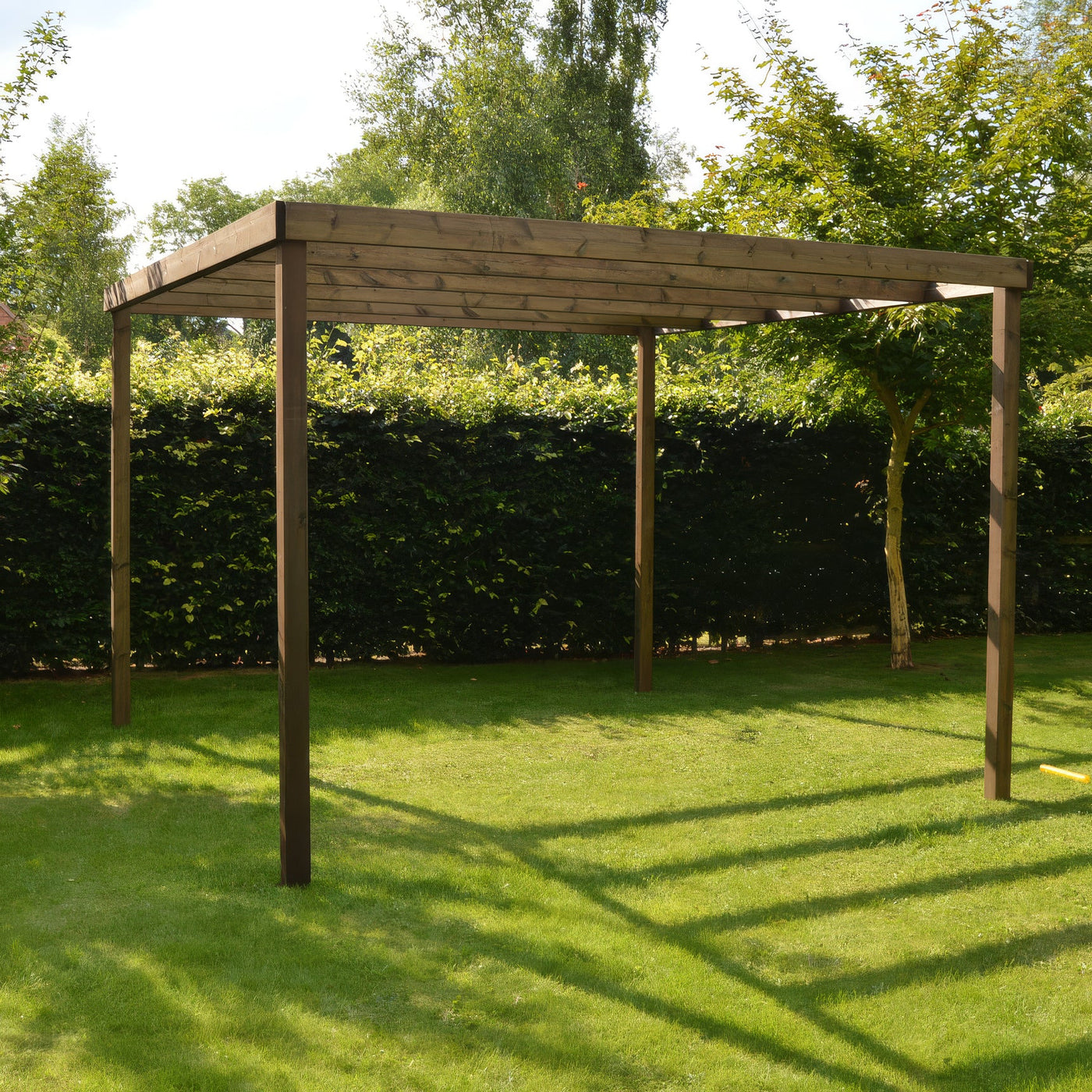 Freestanding Box Pergola - Rustic Brown - 4.2m Width x 5.4m Length - image 4