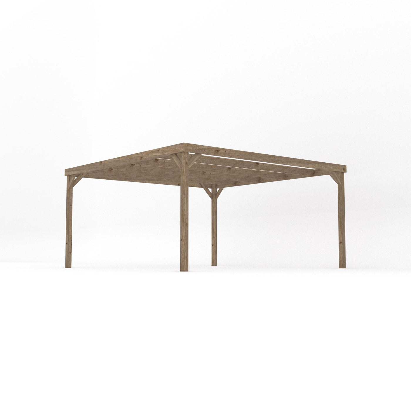 Freestanding Box Pergola - Rustic Brown - 4.2m Width x 4.2m Length - image 2