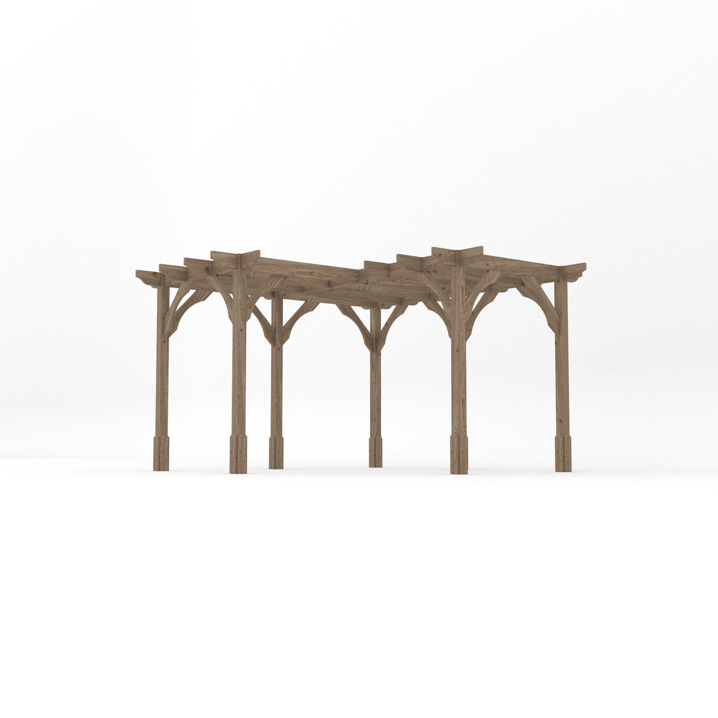 Freestanding Corner Premium Pergola - Rustic Brown - 3.6m Width x 3.6m Length - image 5