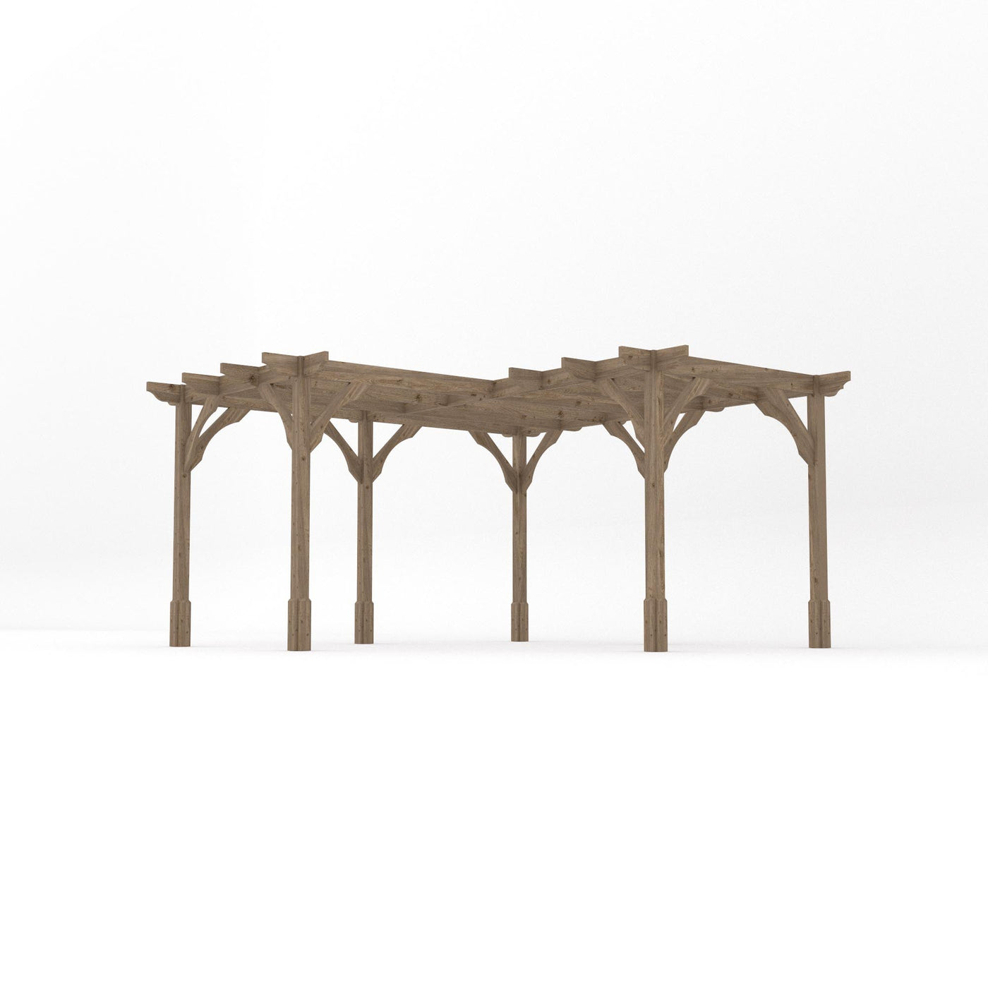Freestanding Corner Premium Pergola - Rustic Brown - 4.2m Width x 4.2m Length - image 3