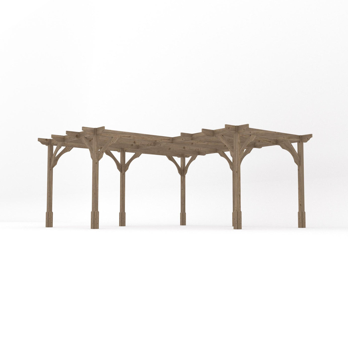 Freestanding Corner Premium Pergola - Rustic Brown - 4.8m Width x 4.8m Length - image 5