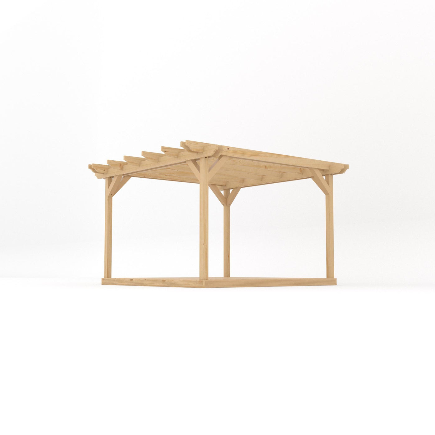 Freestanding Double Garden Pergola with Decking - Light Green - 3.6m Width x 3.6m Length - image 2