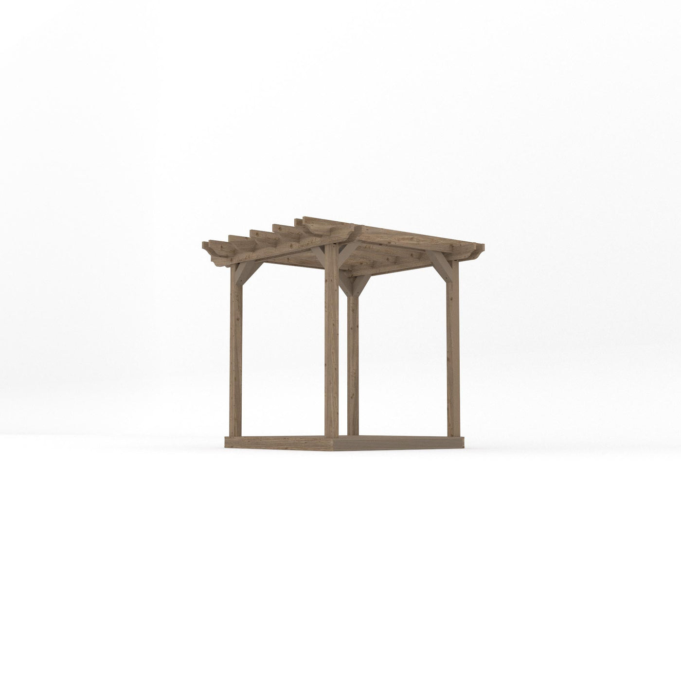 Freestanding Double Garden Pergola with Decking - Rustic Brown - 2.4m Width x 2.4m Length - image 2