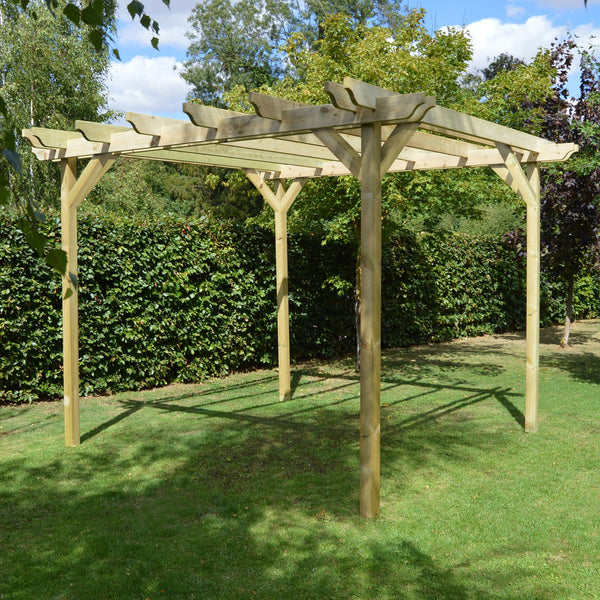 Freestanding Double Garden Pergola - Light Green - 4.2m Width x 7.2m Length