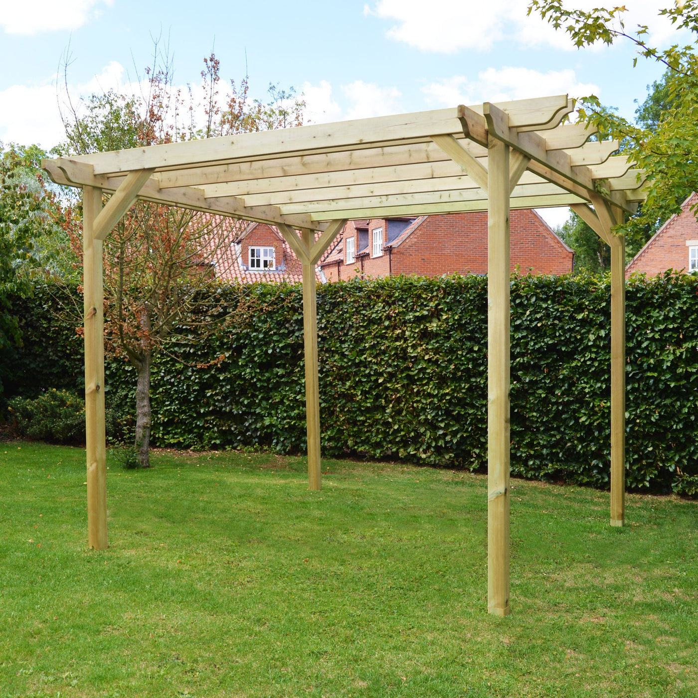 Freestanding Double Garden Pergola - Light Green - 1.8m Width x 6m Length - image 3