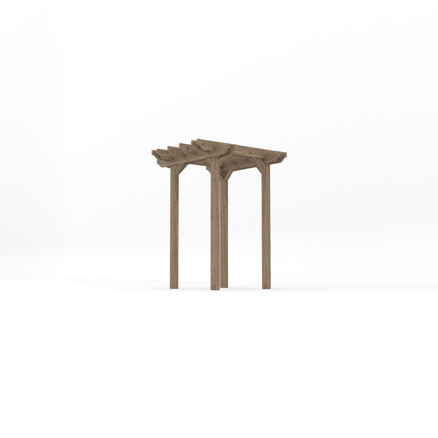 Freestanding Double Garden Pergola - Rustic Brown - 1.8m Width x 1.8m Length - image 2