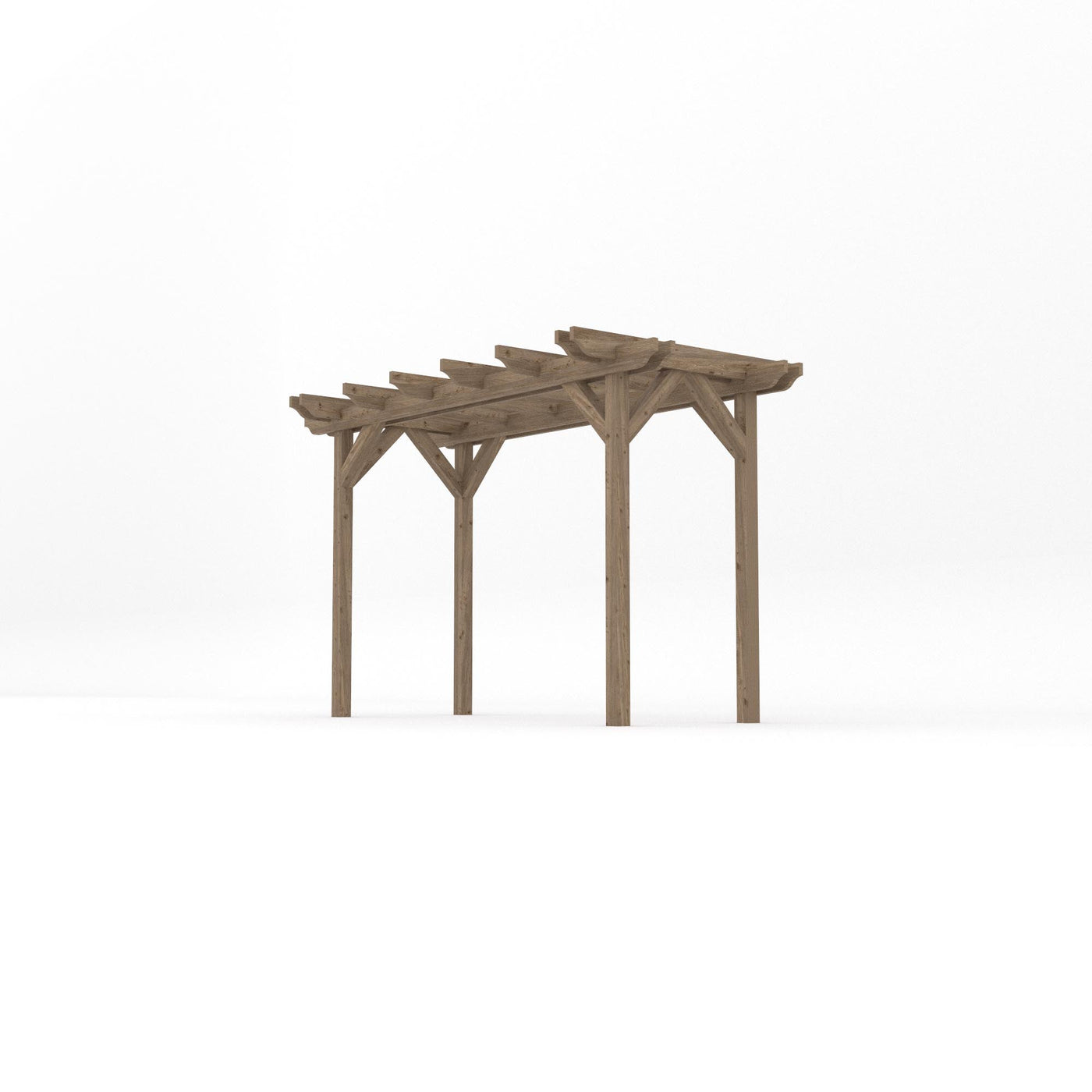 Freestanding Double Garden Pergola - Rustic Brown - 1.8m Width x 3.6m Length - image 2