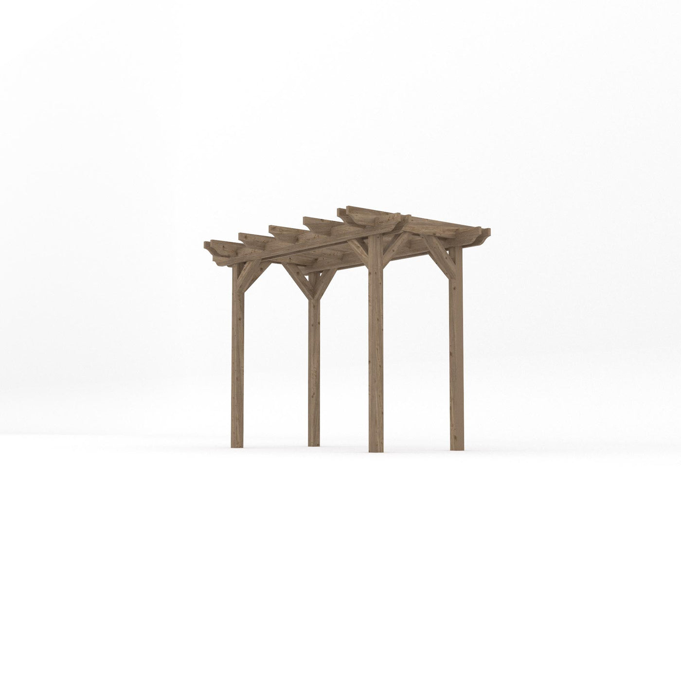 Freestanding Double Garden Pergola - Rustic Brown - 1.8m Width x 3m Length - image 2