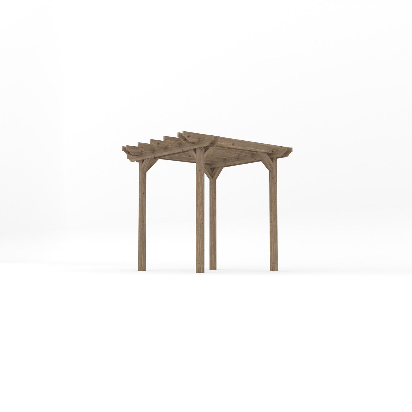 Freestanding Double Garden Pergola - Rustic Brown - 2.4m Width x 2.4m Length - image 2