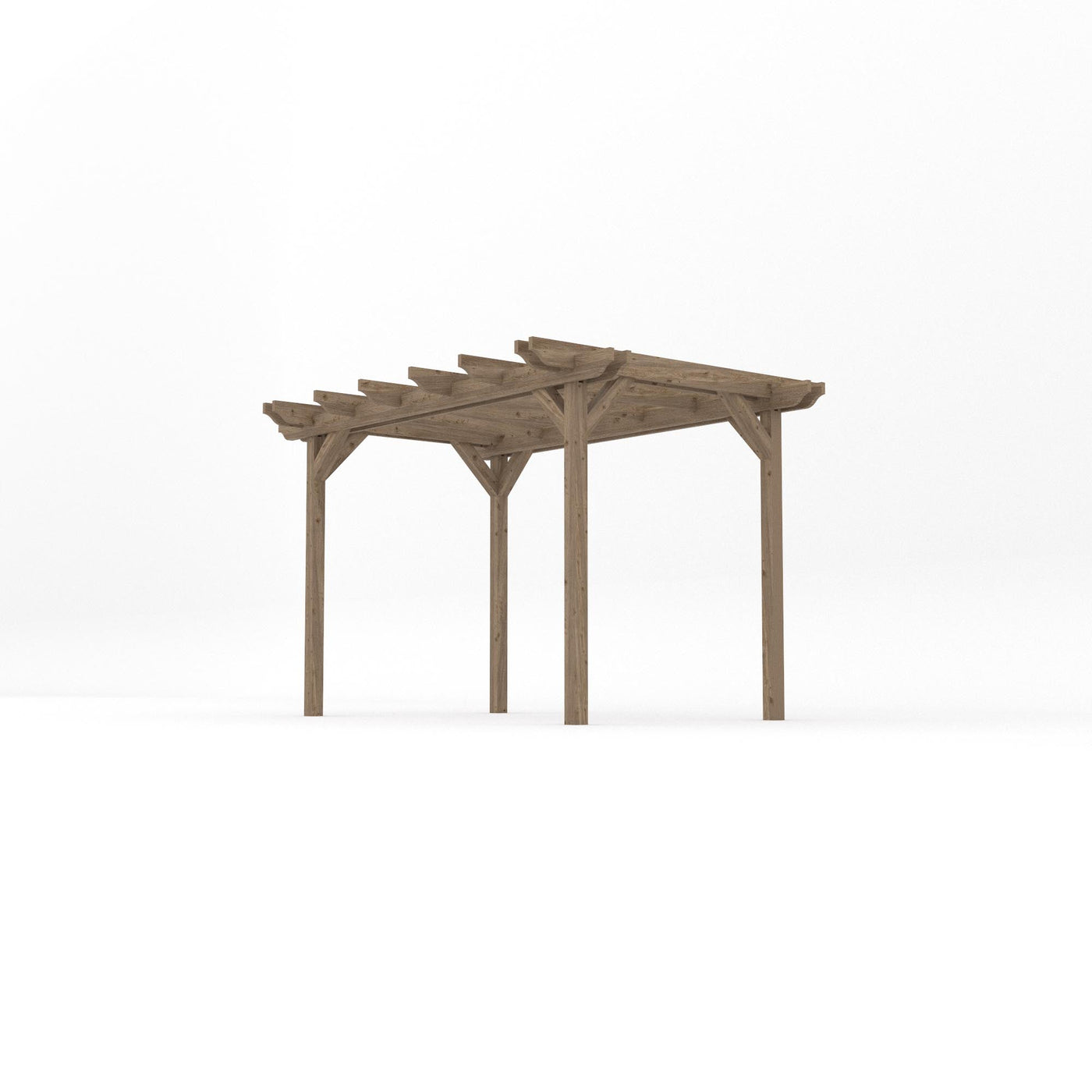 Freestanding Double Garden Pergola - Rustic Brown - 2.4m Width x 3.6m Length - image 2