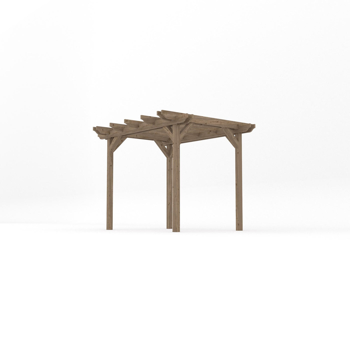 Freestanding Double Garden Pergola - Rustic Brown - 2.4m Width x 3m Length - image 2