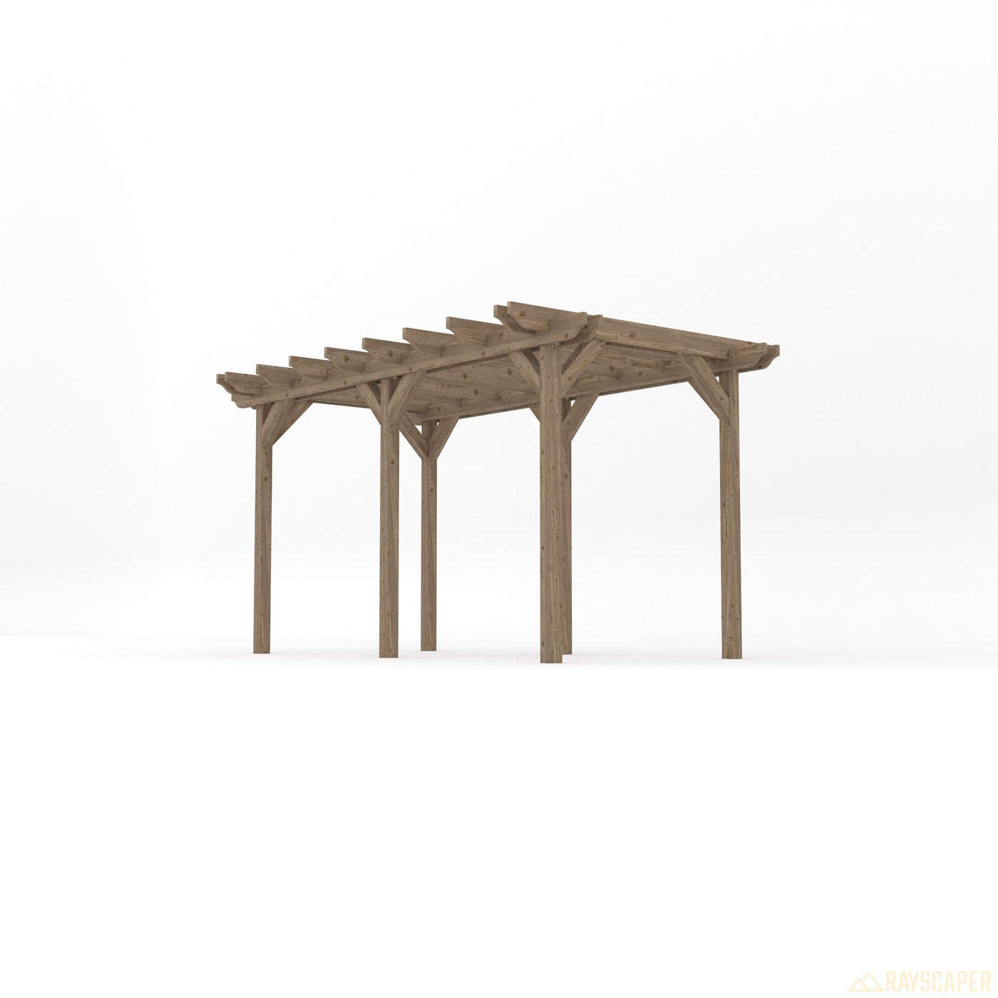 Freestanding Double Garden Pergola - Rustic Brown - 2.4m Width x 4.2m Length - image 2