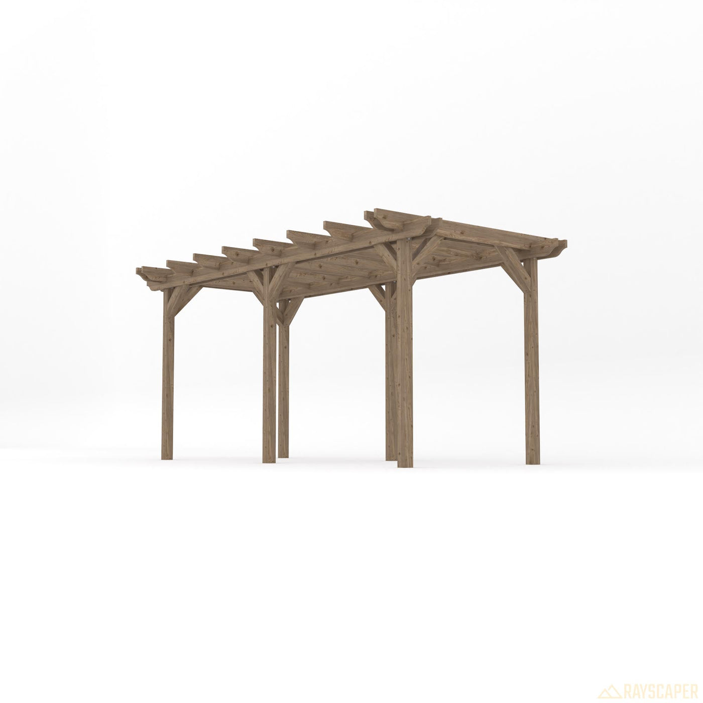 Freestanding Double Garden Pergola - Rustic Brown - 1.8m Width x 4.8m Length - image 2