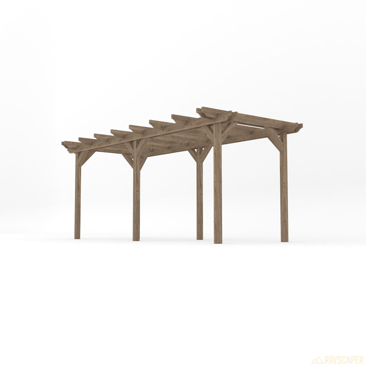 Freestanding Double Garden Pergola - Rustic Brown - 4.8m Width x 5.4m Length - image 2