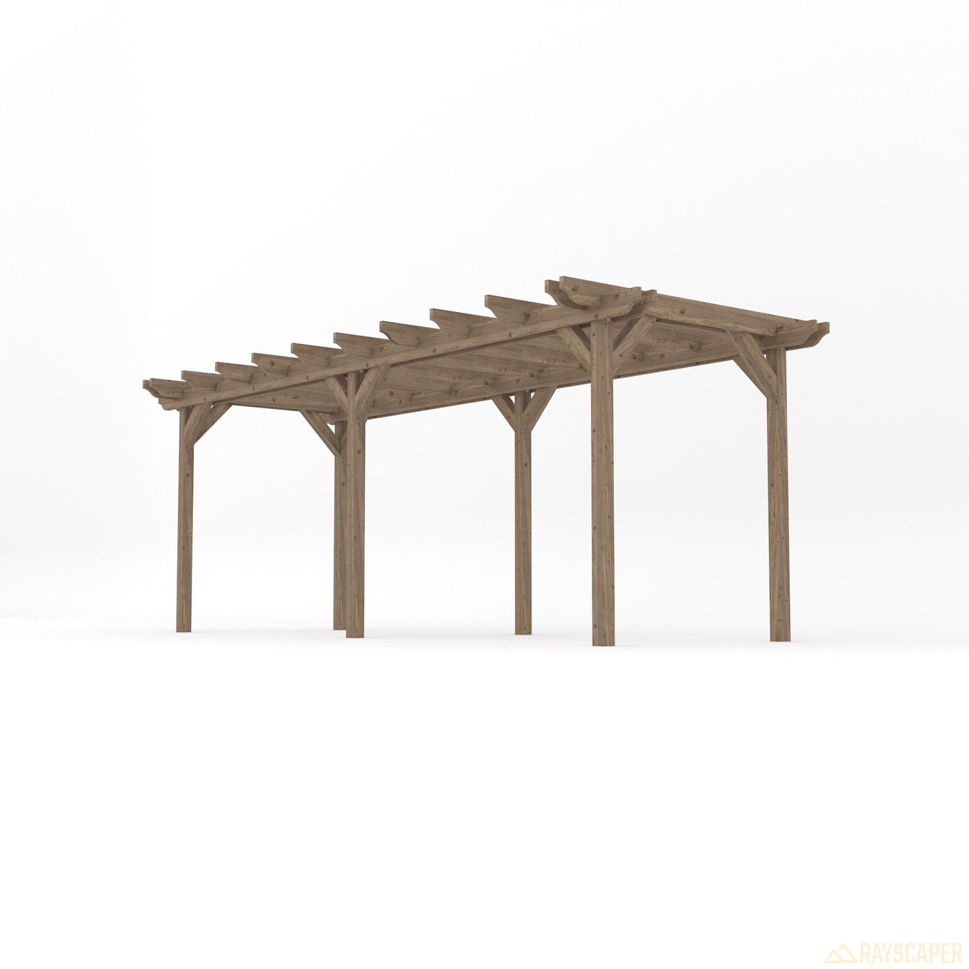 Freestanding Double Garden Pergola - Rustic Brown - 4.2m Width x 6m Length - image 2