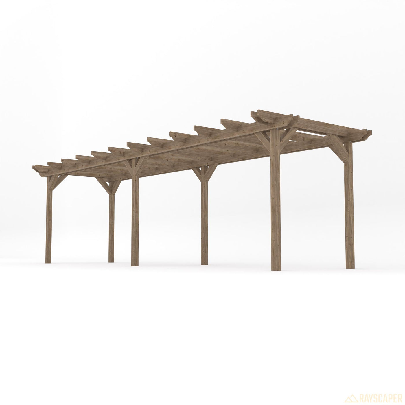 Freestanding Double Garden Pergola - Rustic Brown - 1.8m Width x 7.8m Length - image 2