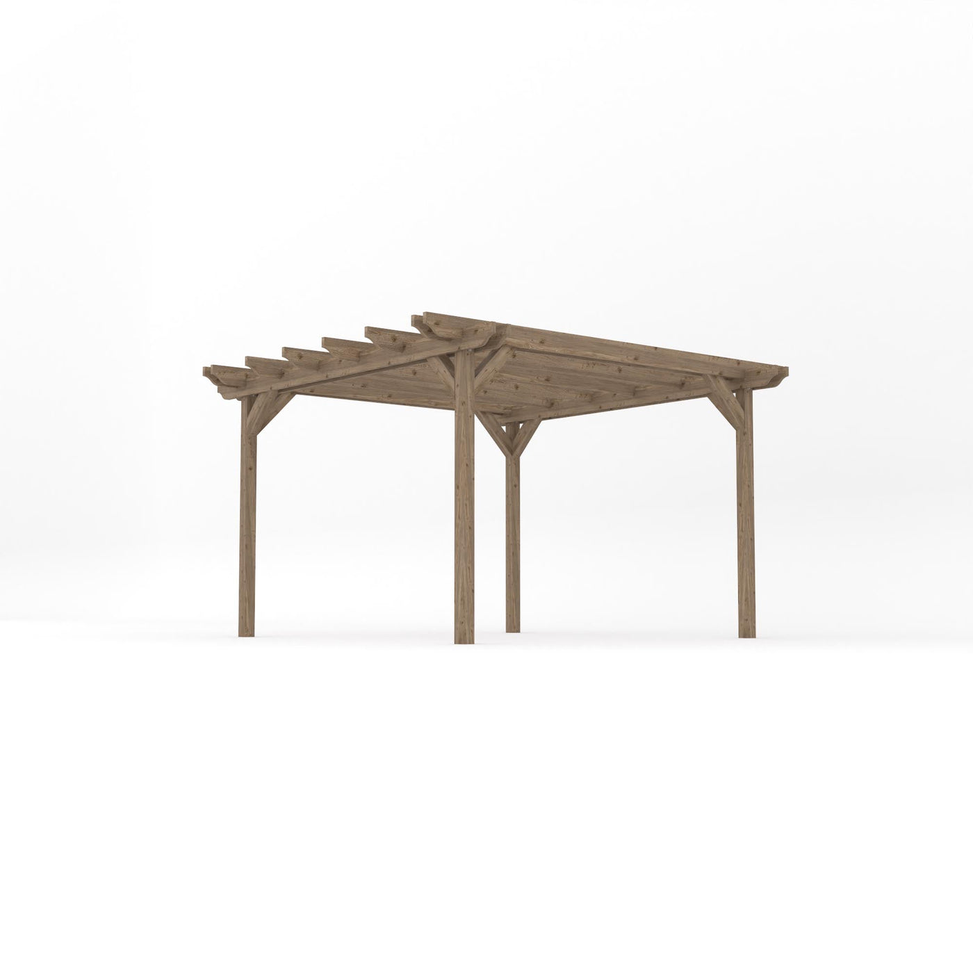 Freestanding Double Garden Pergola - Rustic Brown - 3.6m Width x 3.6m Length - image 2