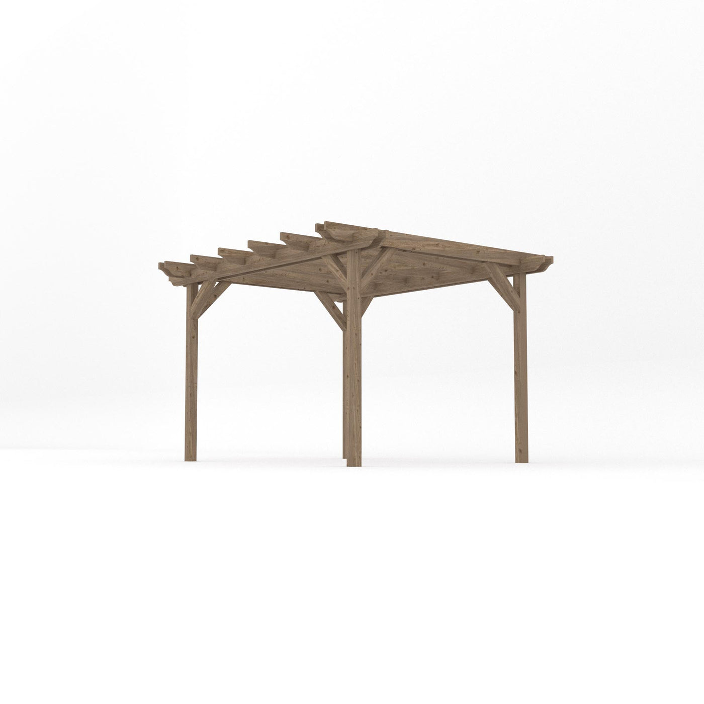 Freestanding Double Garden Pergola - Rustic Brown - 3m Width x 3.6m Length - image 2