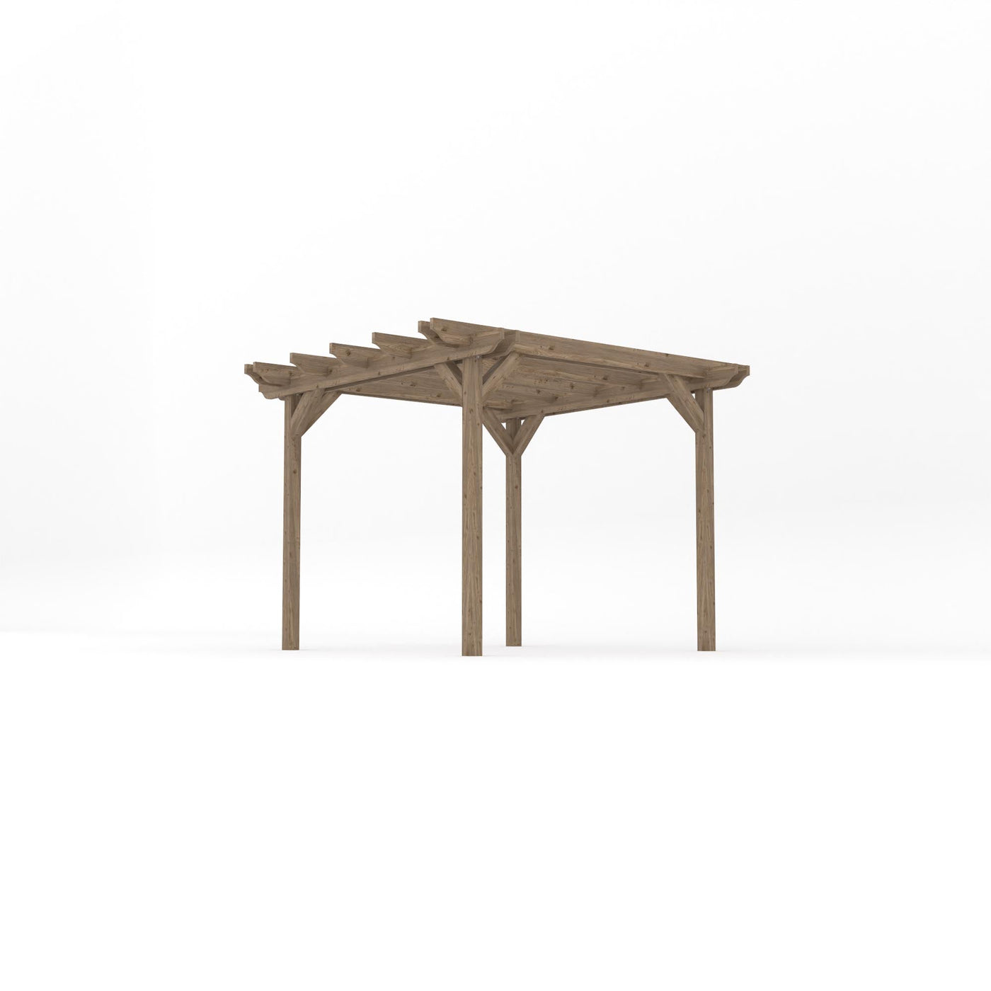 Freestanding Double Garden Pergola - Rustic Brown - 3m Width x 3m Length - image 2