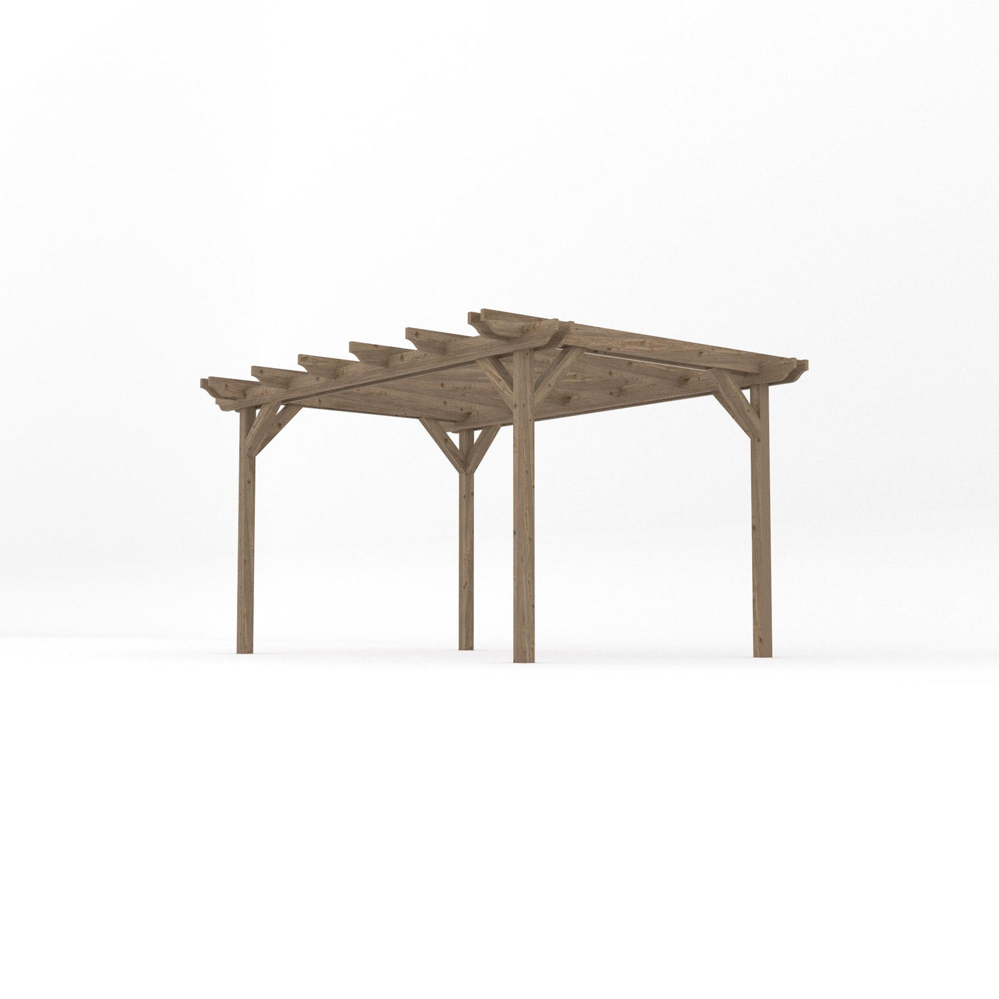 Freestanding Double Garden Pergola - Rustic Brown - 3m Width x 4.2m Length - image 2