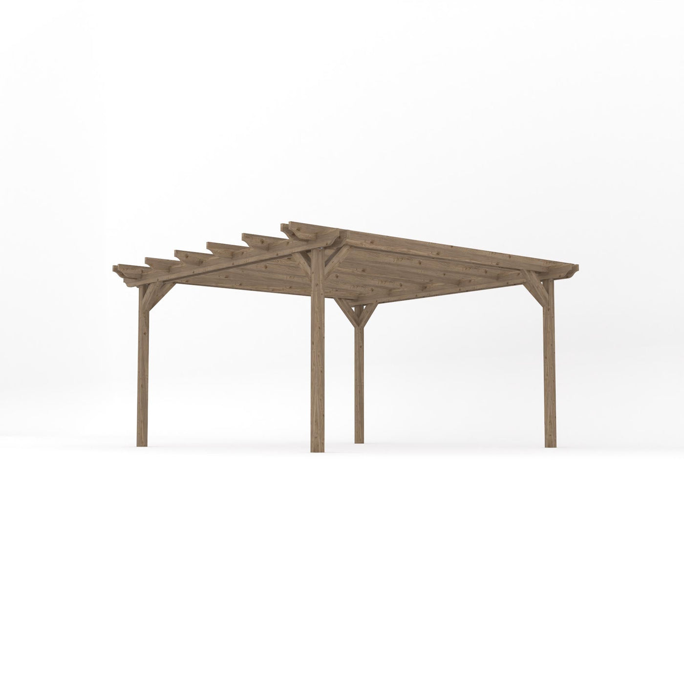 Freestanding Double Garden Pergola - Rustic Brown - 4.2m Width x 4.2m Length - image 2