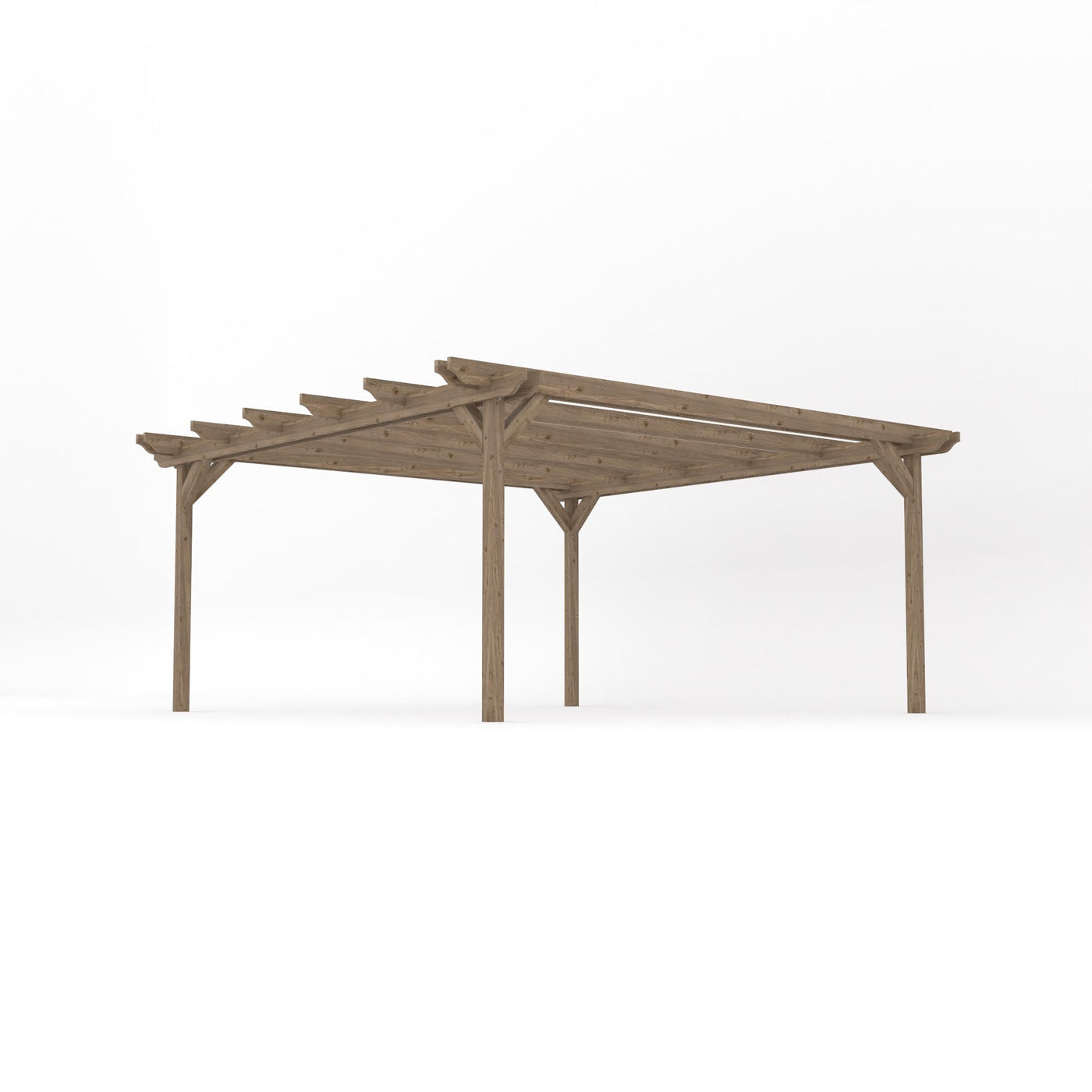 Freestanding Double Garden Pergola - Rustic Brown - 4.8m Width x 4.8m Length - image 2