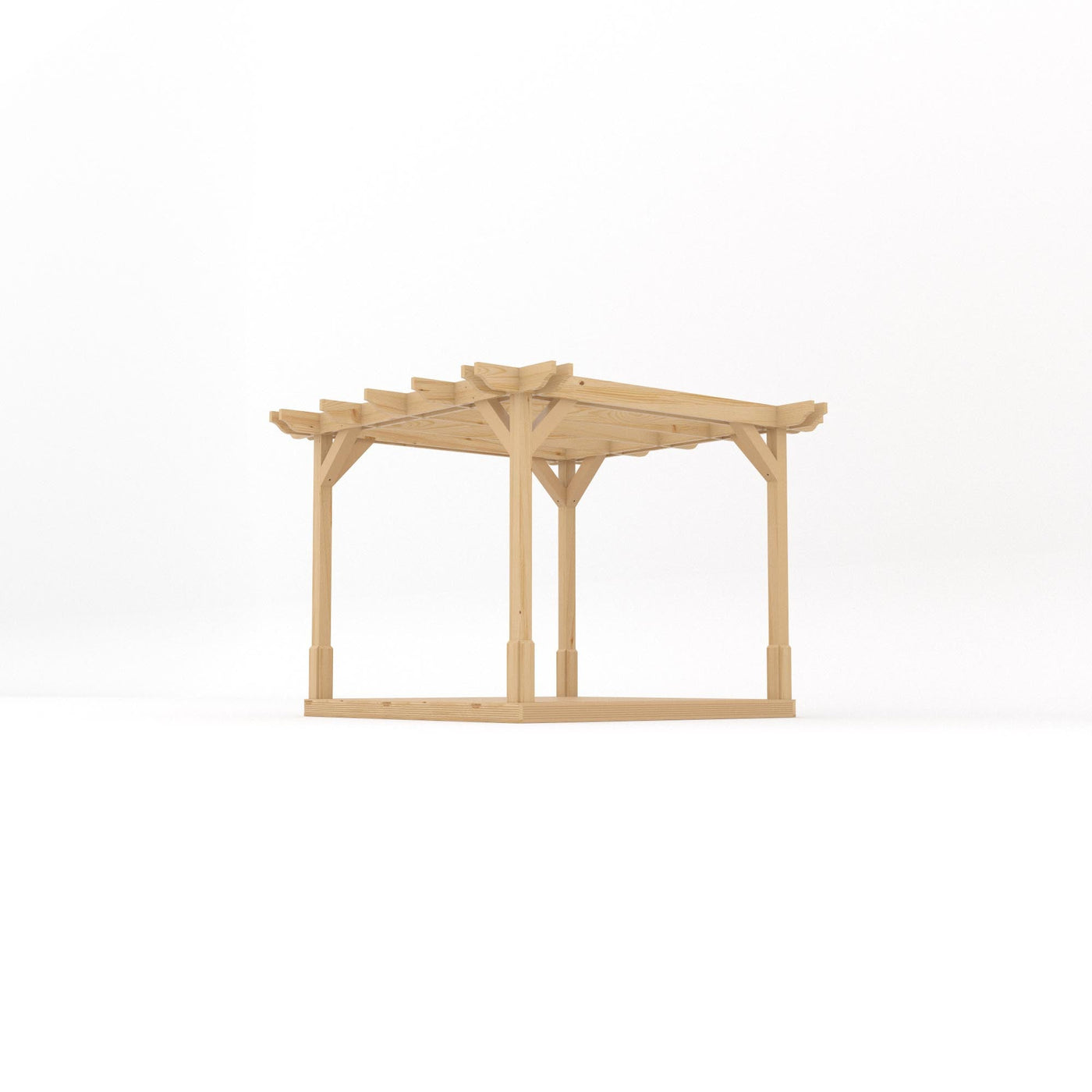 Freestanding Double Premium Pergola with Decking - Light Green - 3m Width x 3m Length - image 2