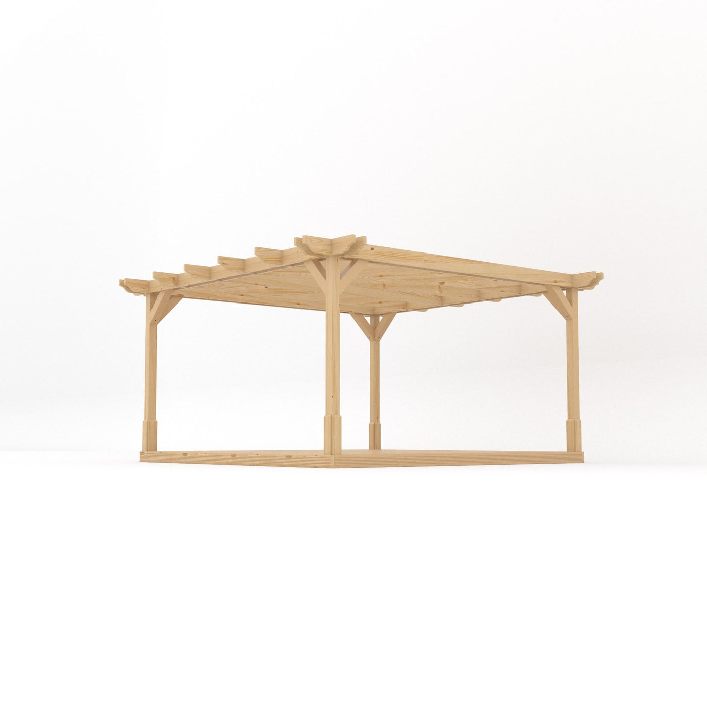 Freestanding Double Premium Pergola with Decking - Light Green - 4.2m Width x 4.2m Length - image 2