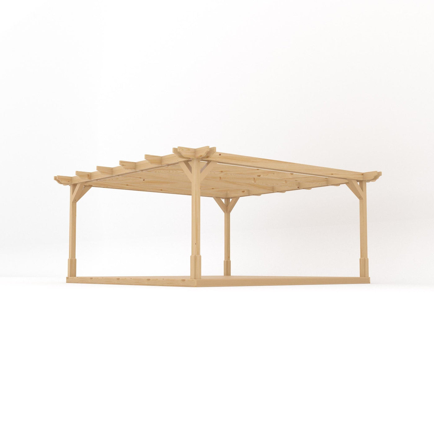 Freestanding Double Premium Pergola with Decking - Light Green - 4.8m Width x 4.8m Length - image 2