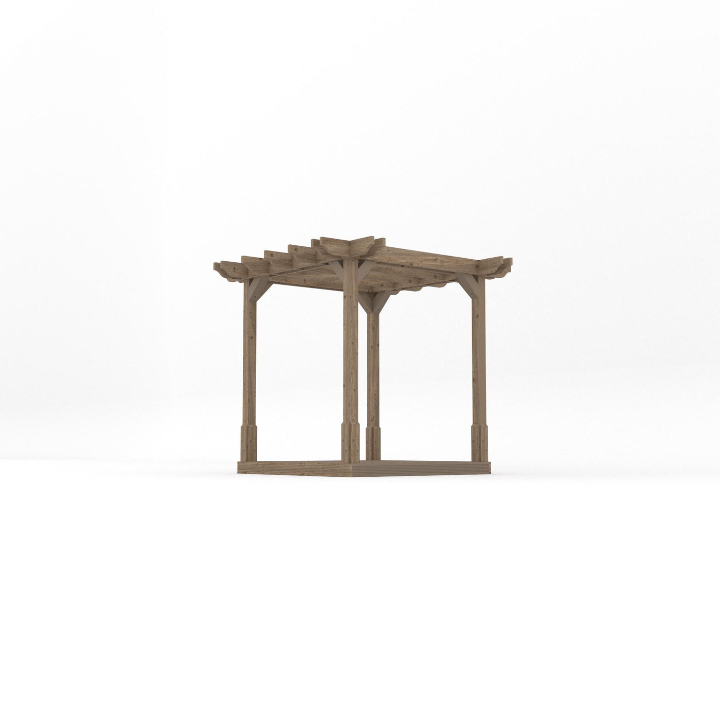 Freestanding Double Premium Pergola with Decking - Rustic Brown - 2.4m Width x 2.4m Length - image 2