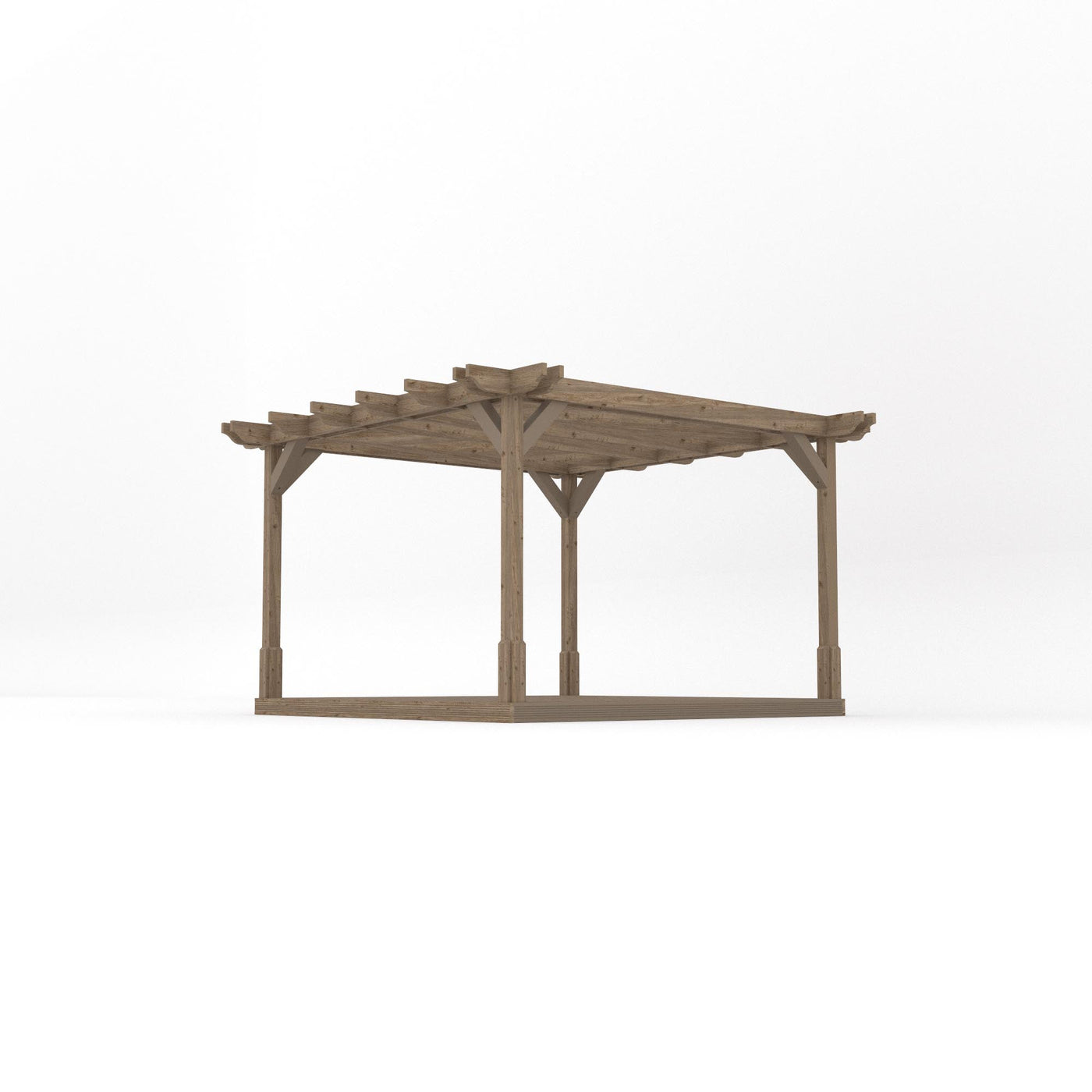 Freestanding Double Premium Pergola with Decking - Rustic Brown - 3.6m Width x 3.6m Length - image 2
