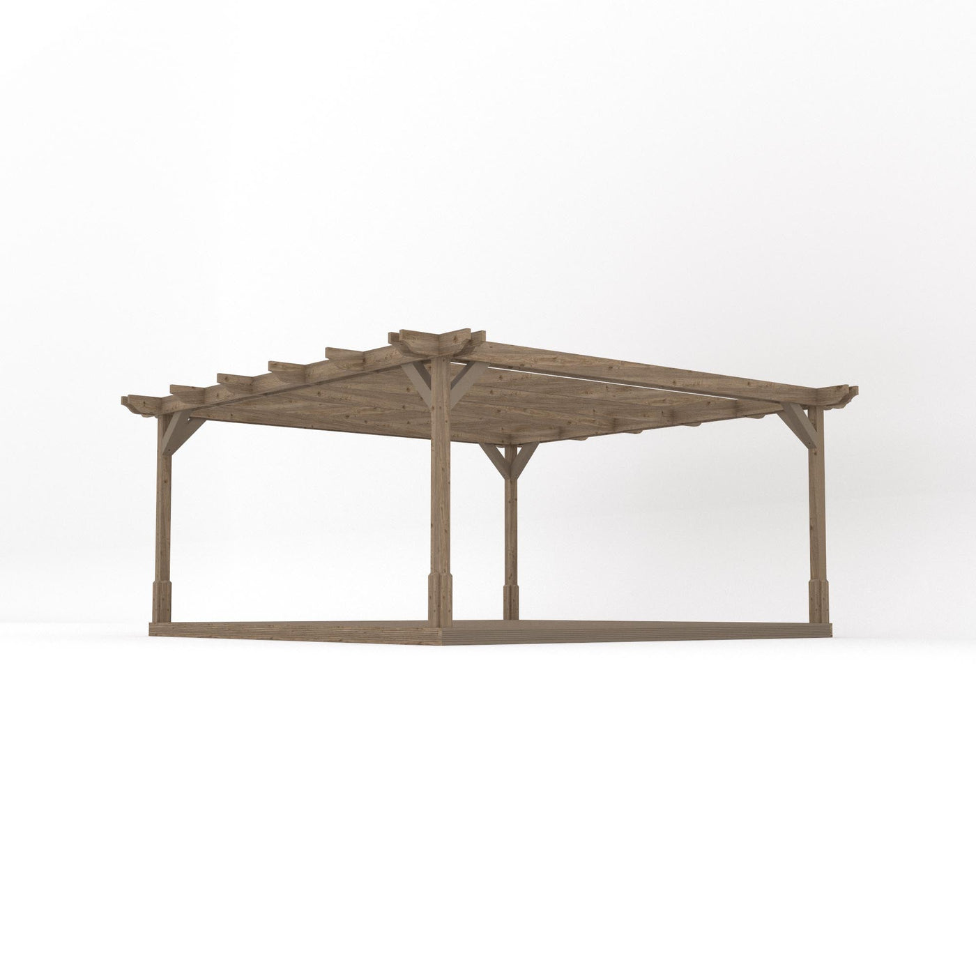 Freestanding Double Premium Pergola with Decking - Rustic Brown - 4.8m Width x 4.8m Length - image 2