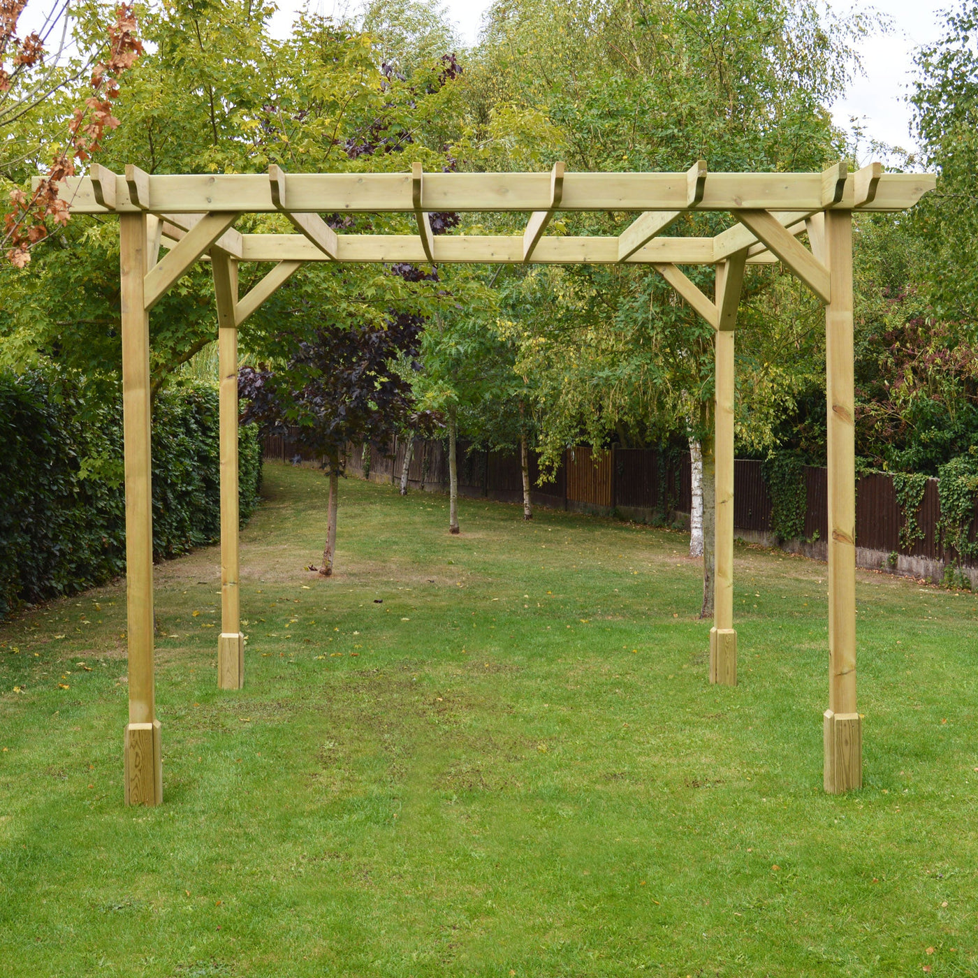 Freestanding Double Premium Pergola - Light Green - 3.6m Width x 7.2m Length - image 1
