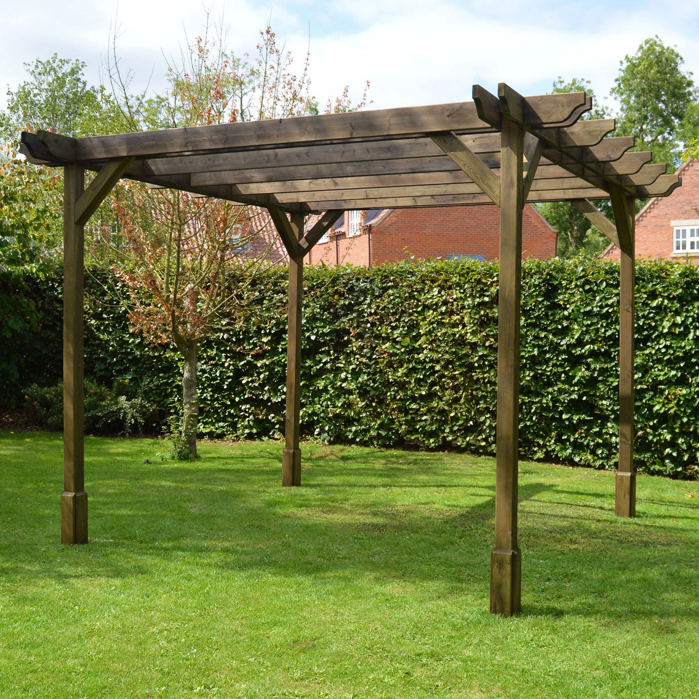Freestanding Double Premium Pergola - Rustic Brown - 3.6m Width x 7.2m Length - image 4