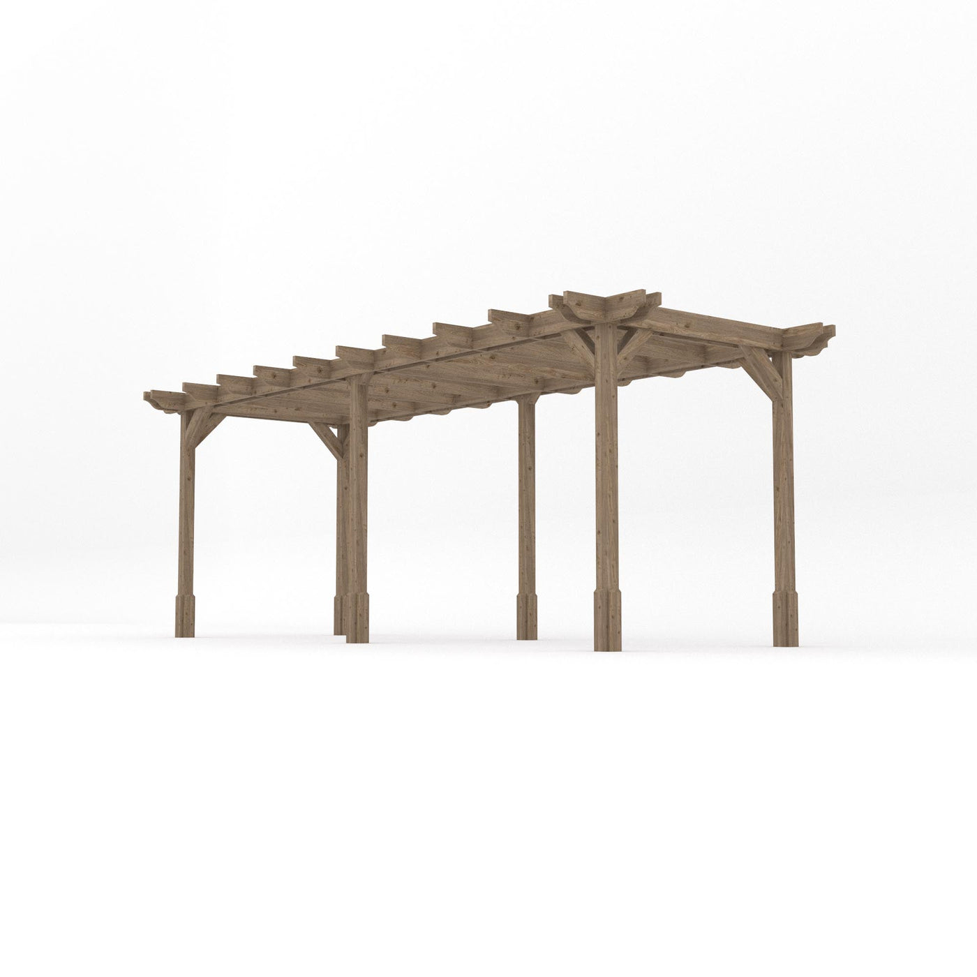 Freestanding Double Premium Pergola - Rustic Brown - 4.8m Width x 6m Length - image 2