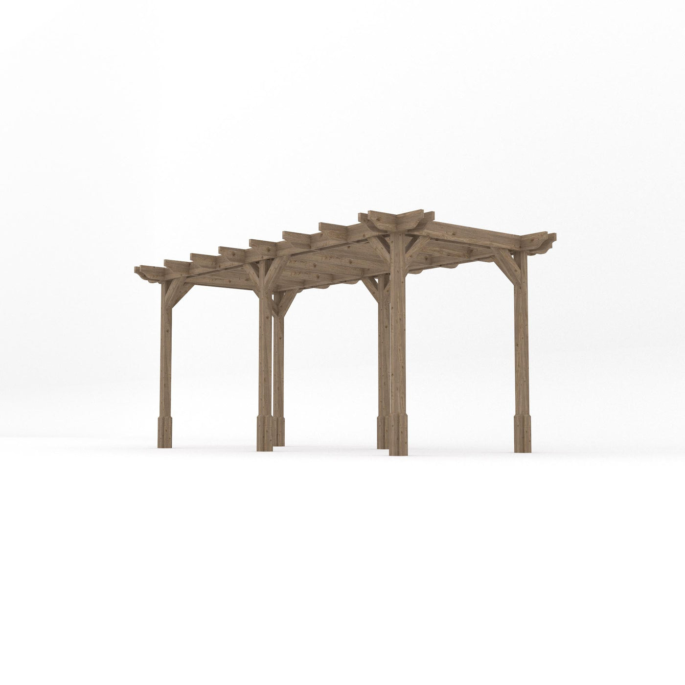 Freestanding Double Premium Pergola - Rustic Brown - 2.4m Width x 4.8m Length - image 2